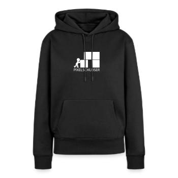 Pixelschubser und stolz darauf! - Frauen Premium Bio Hoodie - Schwarz - Vorne - Julia (174cm)