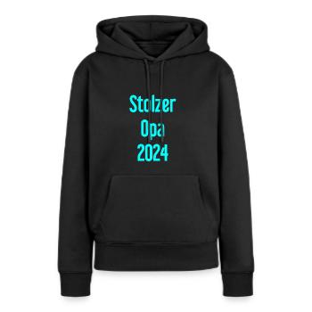 Stolzer Opa 2024 – Perfekt für frischgebackene Opa - Frauen Premium Bio Hoodie - Schwarz - Vorne - Julia (174cm)