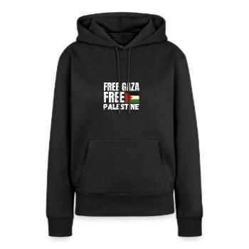 Free Palestine Free Gaza Geschenk - Frauen Premium Bio Hoodie - Schwarz - Vorne - Julia (174cm)