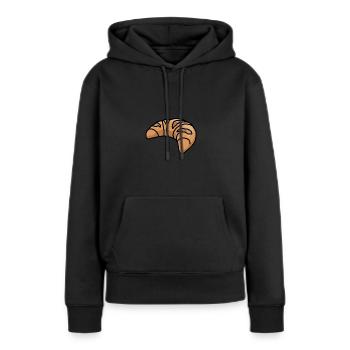 Lecker Croissant - Frauen Premium Bio Hoodie - Schwarz - Vorne - Julia (174cm)