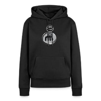 Gangschaltung - Autosport - Frauen Premium Bio Hoodie - Schwarz - Vorne - Julia (174cm)