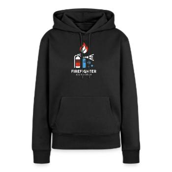 L’association des pompiers est plus qu’une passion - Sweat à capuche Premium bio Femme - noir - Devant - Julia (174cm)