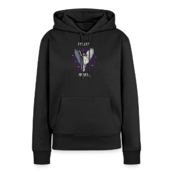 Ange déchu - Sweat à capuche Premium bio Femme - noir - Devant - Julia (174cm)