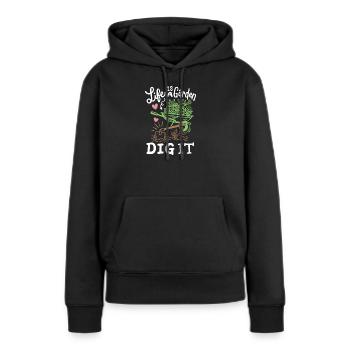 Gartenarbeit Garten Gärtner - Frauen Premium Bio Hoodie - Schwarz - Vorne - Julia (174cm)