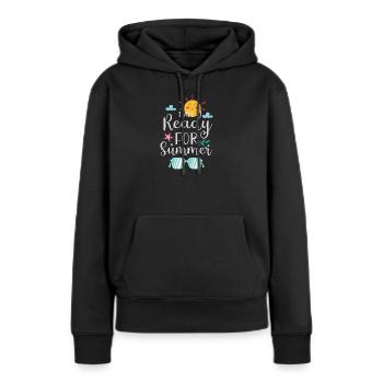 Je suis prêt pour l’été - Sweat à capuche Premium bio Femme - noir - Devant - Julia (174cm)
