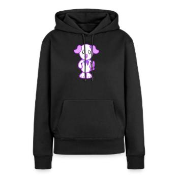 KawaiiDOGGOS – Flora-Druck - Frauen Premium Bio Hoodie - Schwarz - Vorne - Julia (174cm)