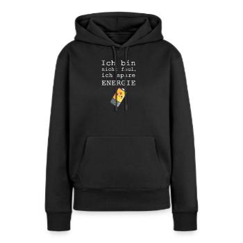 Energie sparen - Frauen Premium Bio Hoodie - Schwarz - Vorne - Julia (174cm)