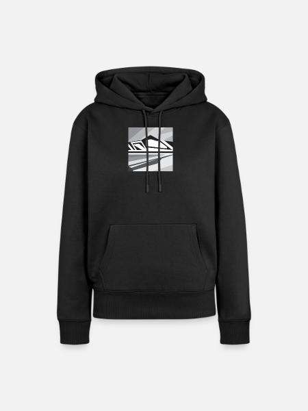 Geometrische Berge - Frauen Premium Bio Hoodie - Schwarz