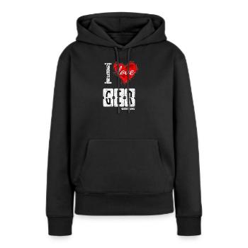 I love Germany - Frauen Premium Bio Hoodie - Schwarz - Vorne - Julia (174cm)