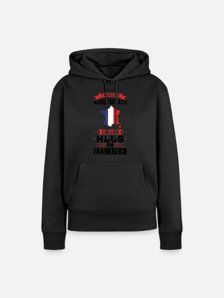 Frankreich Flagge Französisch Geschenk - Frauen Premium Bio Hoodie - Schwarz
