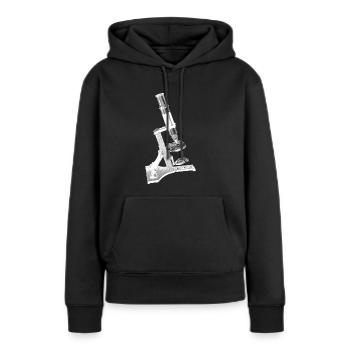 Microscope - Sweat à capuche Premium bio Femme - noir - Devant - Julia (174cm)