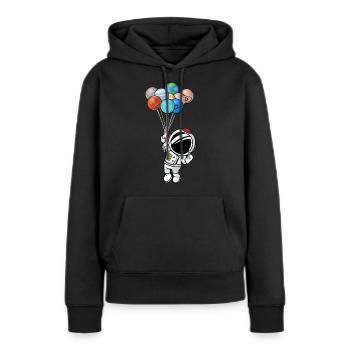 Astronaut - Frauen Premium Bio Hoodie - Schwarz - Vorne - Julia (174cm)