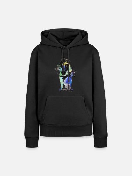 pele,fußballer,rip,brazilianer, graffiti - Frauen Premium Bio Hoodie - Schwarz