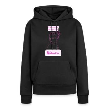 comprendre que nous avons toujours besoin de femmes - Sweat à capuche Premium bio Femme - noir - Devant - Julia (174cm)