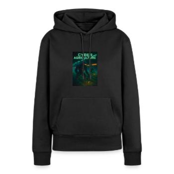 Cyberpunk Farming – Field Work of the Future - Women’s Premium Organic Hoodie - black - Front - Julia (174cm)