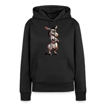 Esel Eselchen Eselhalter Muli Langohresel Muli - Frauen Premium Bio Hoodie - Schwarz - Vorne - Julia (174cm)