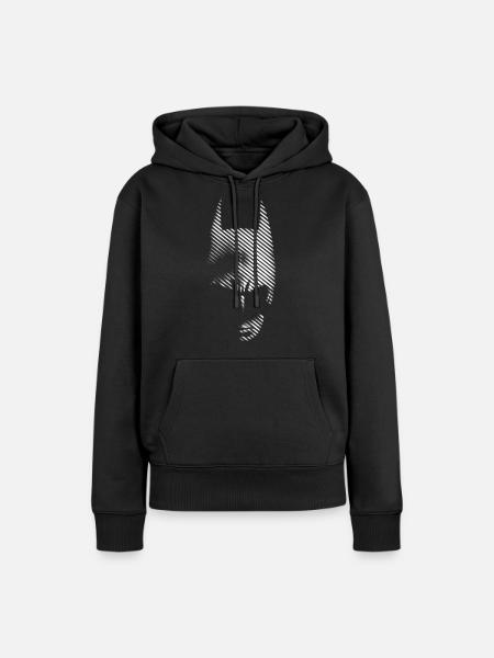 Batman Black & White Stripe - Women’s Premium Organic Hoodie - black