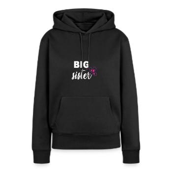big sister - Sweat à capuche Premium bio Femme - noir - Devant - Julia (174cm)
