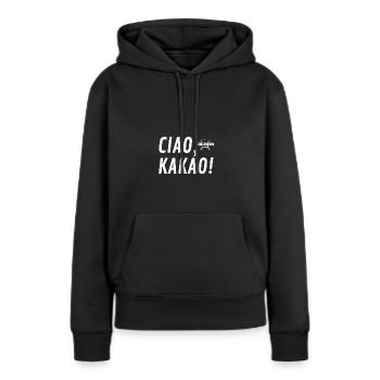Ciao, Kakao! - Frauen Premium Bio Hoodie - Schwarz - Vorne - Julia (174cm)