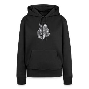 Luchs Katze Freiheit wild cat katze - Frauen Premium Bio Hoodie - Schwarz - Vorne - Julia (174cm)