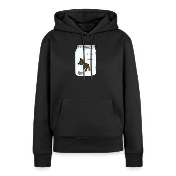 Je déteste les câlins - Sweat à capuche Premium bio Femme - noir - Devant - Julia (174cm)