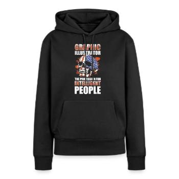 Illustrator Zeichner Grafiker Künstlerin - Frauen Premium Bio Hoodie - Schwarz - Vorne - Julia (174cm)
