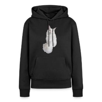 Maine coon weiß - Frauen Premium Bio Hoodie - Schwarz - Vorne - Julia (174cm)