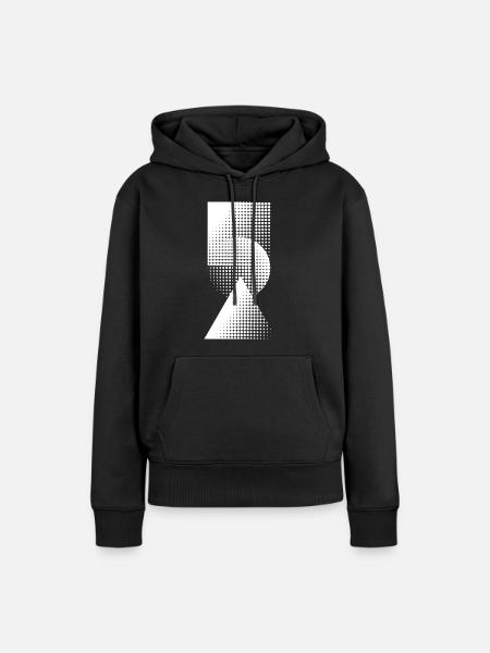 Geometrische Raster-Formen - Frauen Premium Bio Hoodie - Schwarz