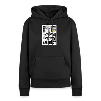 Architect - Sweat à capuche Premium bio Femme - noir - Devant - Julia (174cm)