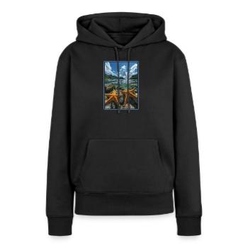 Étoile de mer Étoile de mer - Sweat à capuche Premium bio Femme - noir - Devant - Julia (174cm)
