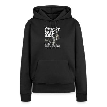 Saxofon - Frauen Premium Bio Hoodie - Schwarz - Vorne - Julia (174cm)