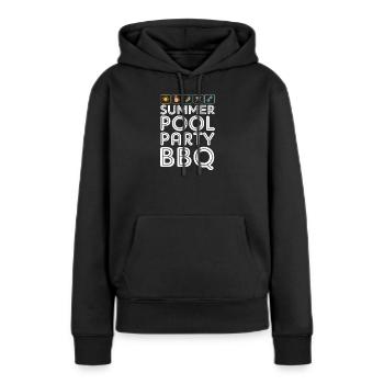 Pool Party - Frauen Premium Bio Hoodie - Schwarz - Vorne - Julia (174cm)