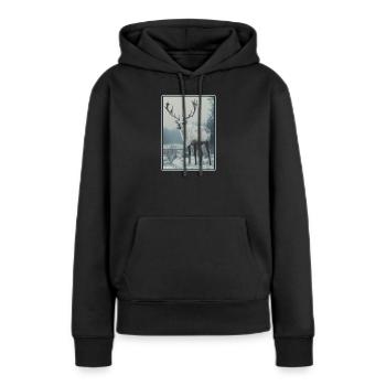 Renne Renne - Sweat à capuche Premium bio Femme - noir - Devant - Julia (174cm)