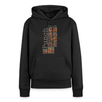 Süßer Baby Affe gibt Faustschlag Monkey Punch - Frauen Premium Bio Hoodie - Schwarz - Vorne - Julia (174cm)