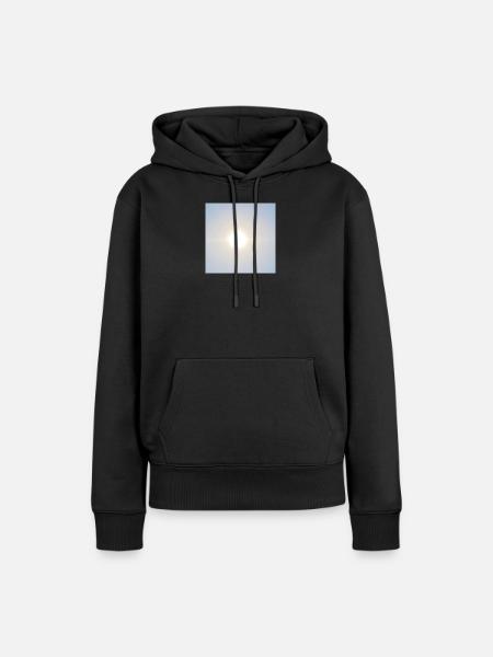 Minimalistische Sommersonne - Frauen Premium Bio Hoodie - Schwarz