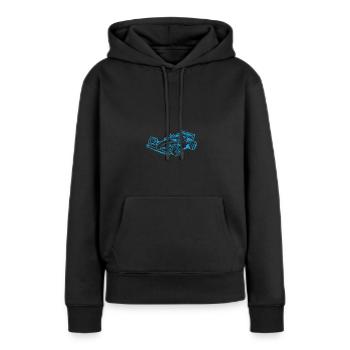 Skizze Einsitzerwagen - Frauen Premium Bio Hoodie - Schwarz - Vorne - Julia (174cm)