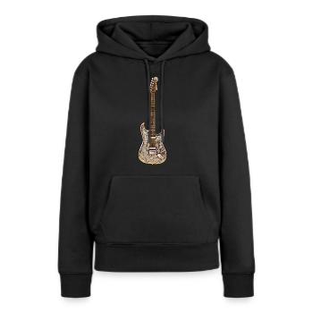 E-Gitarre - Frauen Premium Bio Hoodie - Schwarz - Vorne - Julia (174cm)