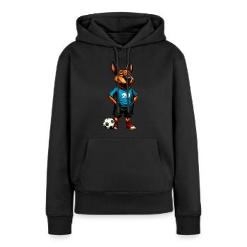 Fussball Hunde - Frauen Premium Bio Hoodie - Schwarz - Vorne - Julia (174cm)