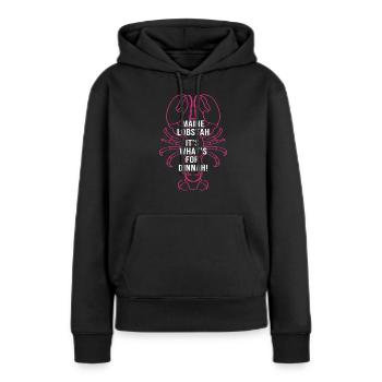 Homard Fruits de mer Homard du Maine Langouste - Sweat à capuche Premium bio Femme - noir - Devant - Julia (174cm)