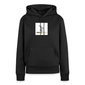 Golfspieler mit Minischläger - Frauen Premium Bio Hoodie - Schwarz - Vorne - Julia (174cm)