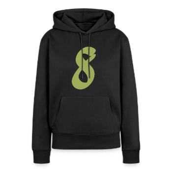 8 - Sweat à capuche Premium bio Femme - noir - Devant - Julia (174cm)