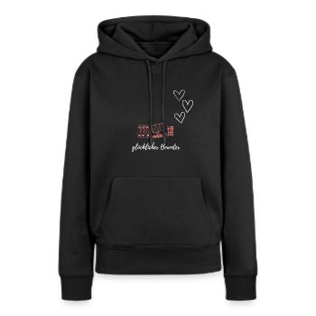 Heureux fonctionnaire - Sweat à capuche Premium bio Femme - noir - Devant - Julia (174cm)