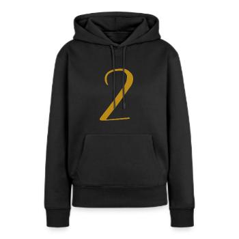 2 - Sweat à capuche Premium bio Femme - noir - Devant - Julia (174cm)