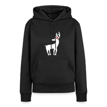 Rentier mit Schleife - Frauen Premium Bio Hoodie - Schwarz - Vorne - Julia (174cm)