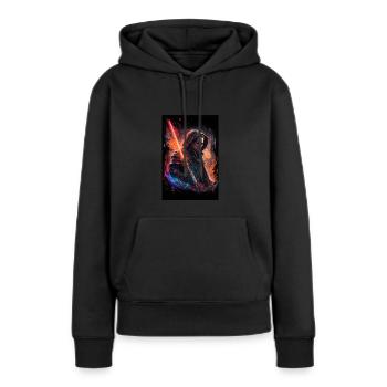 Sabre laser - Sweat à capuche Premium bio Femme - noir - Devant - Julia (174cm)