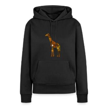 Girafe Galaxy - Sweat à capuche Premium bio Femme - noir - Devant - Julia (174cm)