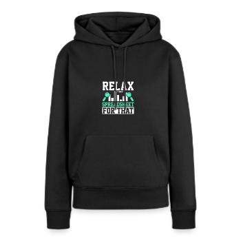 Détendez-vous, j’ai une feuille de calcul pour cela - Sweat à capuche Premium bio Femme - noir - Devant - Julia (174cm)