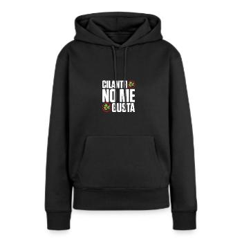Coriandre no me gusta aversion pour la coriandre - Sweat à capuche Premium bio Femme - noir - Devant - Julia (174cm)
