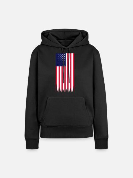 usa used vertikal - Frauen Premium Bio Hoodie - Schwarz