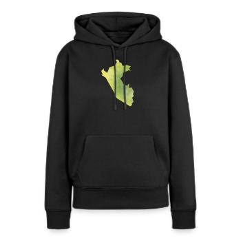 Peru - Frauen Premium Bio Hoodie - Schwarz - Vorne - Julia (174cm)
